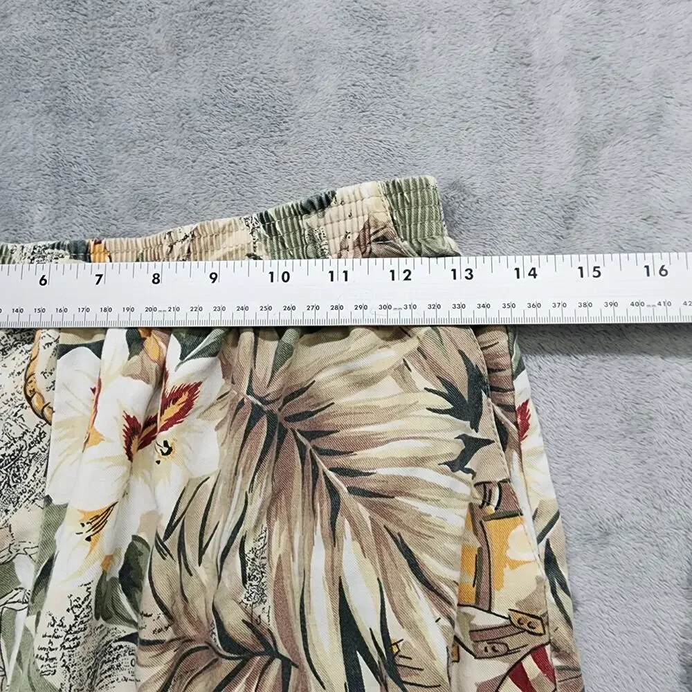 Vintage Alfred Dunner‎ Shorts Womens 12 PETITE Floral Tropical Pull On Loose Fit